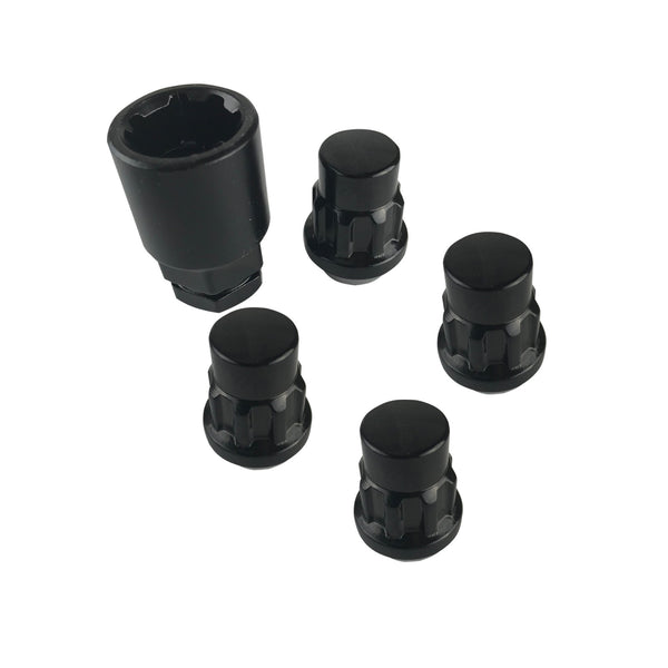 Black Lock Nut Set 14mm x 1.5 Thread x 35mm Height