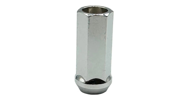 Chrome Open-End Wheel Nut 12mm x 1.5 Thread x 50mm Height