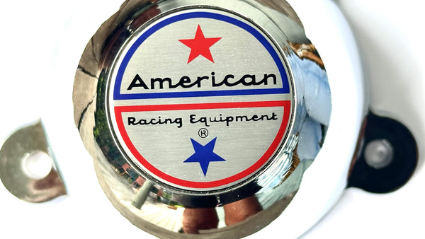 2 Chrome Coated 5 Ear American Racing Torque Thruster D 4 x Centre Caps