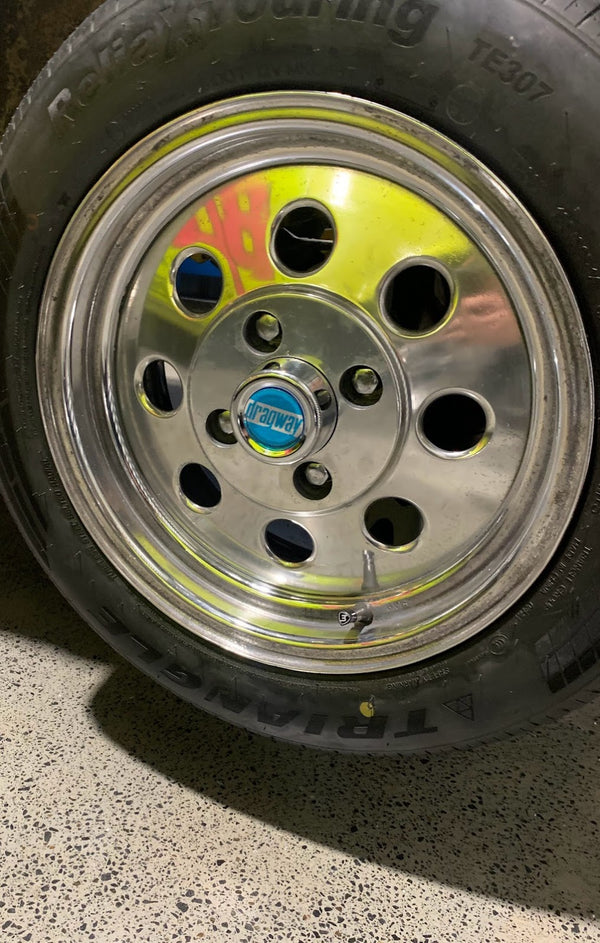 Dragway Wheel Chrome Steel Centre Cap 73mm Diam. For early Holden & Valiant