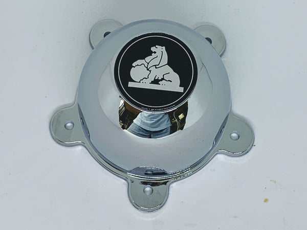 2 Chrome Coated 5 Ear American Racing Torque Thruster D 4 x Centre Caps