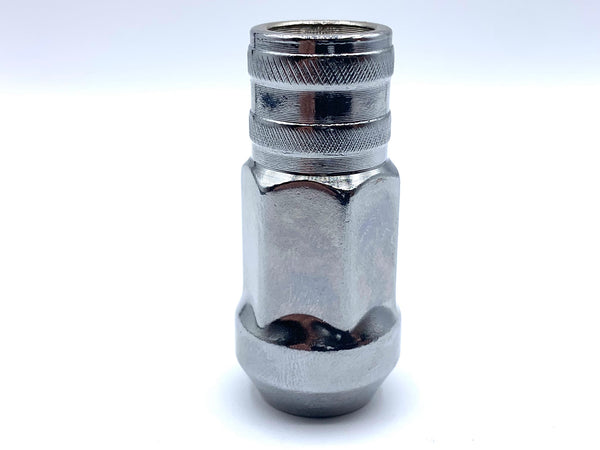 Chrome Open-End Wheel Nut 12mm x 1.5 Thread x 50mm Height