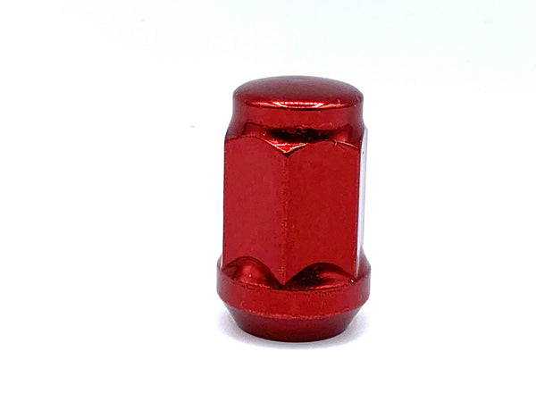 Red Chrome Acorn Bulge Wheel Nut 12mm x 1.5 Thread x 35mm Height