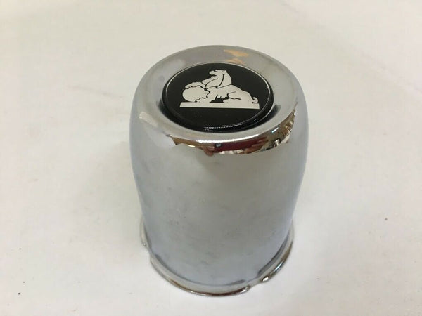 Chrome Steel Centre Cap 63mm Diam. - Black Holden Logo