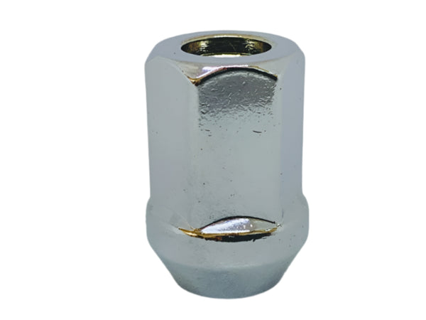 Chrome Open-End Wheel Nut 1/2" UNF Thread x 35mm Height