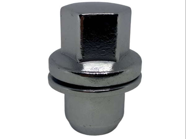 Chrome OEM Wheel Nut + Attached Washers 14mm x 1.5 Thread x 46mm Height