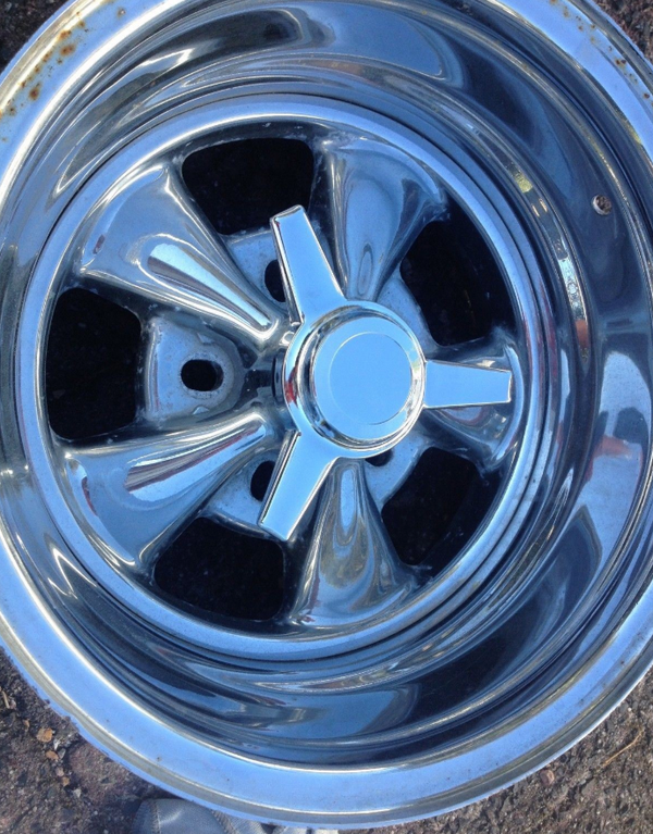 Chrome Alloy Cragar SS Wheel 3 Bar Spinner Cap + Adaptor Plates (Set of 2)