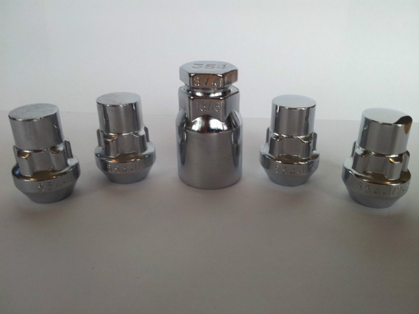 Chrome Lock Nut Taper Seat Set 12mm x 1.5 Thread x 30mm Height