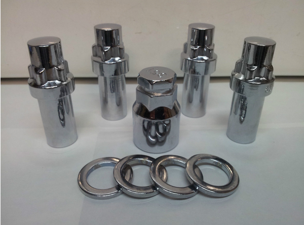 Weld Wheel Lock Nut Set 12mm x 1.5 Thread x 33mm Shank Length