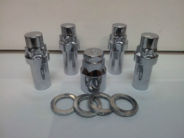 Weld Wheel Lock Nut Set 12mm x 1.5 Thread x 33mm Shank Length