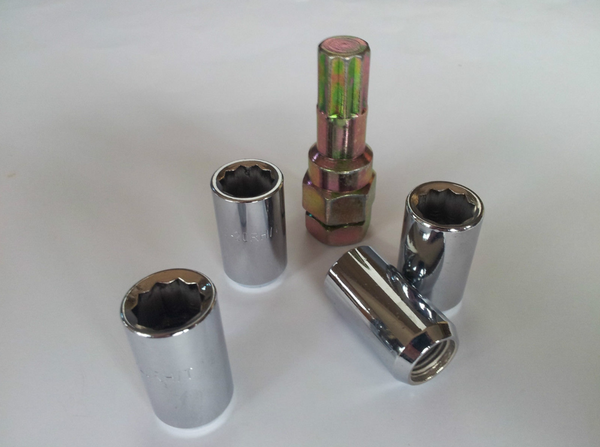 Chrome Tuner Lock Nut Set 7/16" UNF Thread x 32mm Height