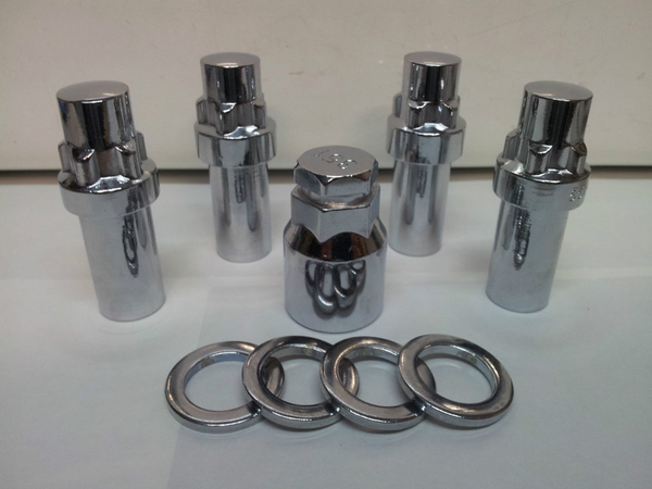 Weld Wheel Lock Nut Set 1/2" UNF Thread x 33mm Shank Length