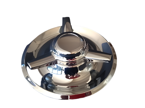Rallye Wheel 3 Bar Spinner Hub Cap Chrome Steel 7" Inner Lip