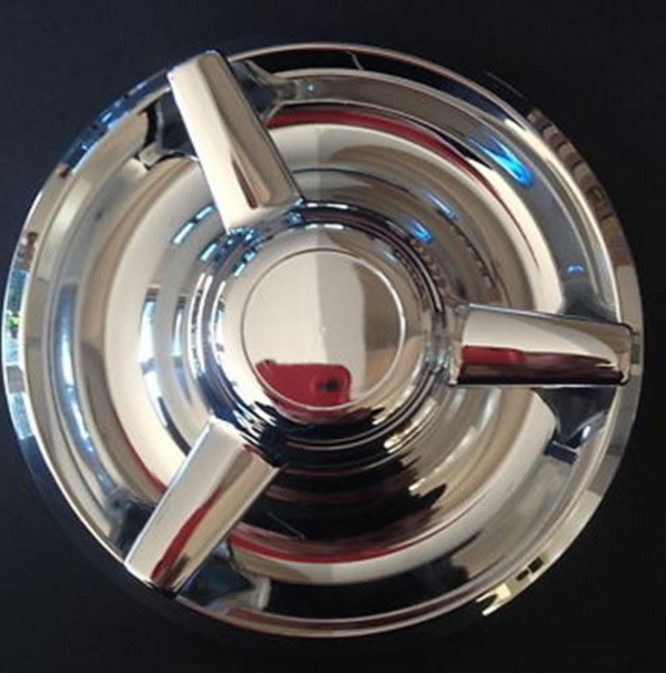 Rallye Wheel 3 Bar Spinner Hub Cap Chrome Steel 7" Inner Lip