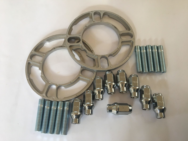 Alloy Wheel Spacer Set + 10 Wheel Nut/Stud Bundle - 10mm Thick Spacers