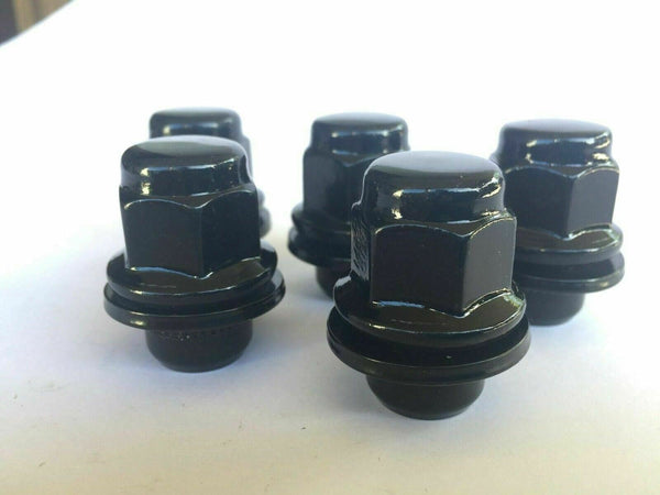 Black OEM Wheel Nut + Attached Washers 12mm x 1.5 Thread x 37mm Height