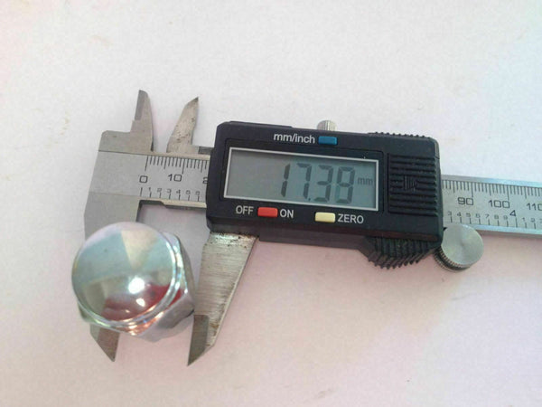 Chrome Mag Wheel Nut 7/16" UNF Thread x 1.0" Shank Length