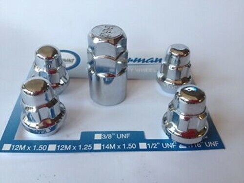 Chrome Lock Nut Taper Seat Set 3/8" UNF Thread x 30mm Height
