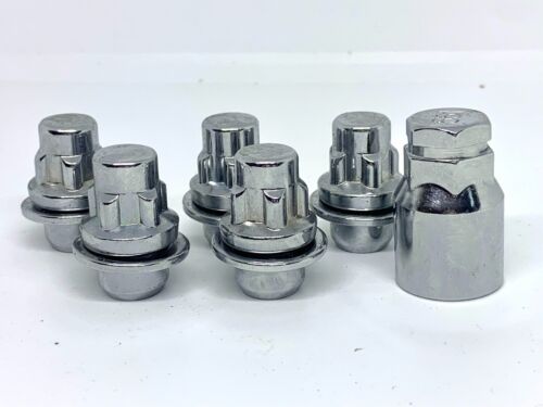 Chrome OEM 5 Wheel Lock Nut Set 12mm x 1.5 Thread x 15mm Shank Length