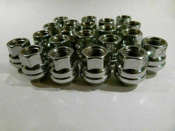 Chrome Open-End Wheel Nut 12 mm x 1.25 Thread x 25mm Height