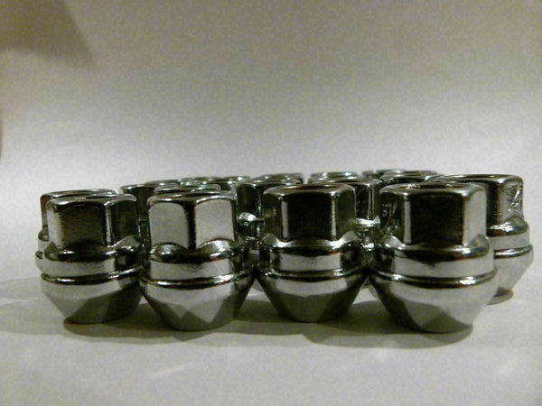 Chrome Open-End Wheel Nut 12 mm x 1.25 Thread x 25mm Height
