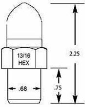 Load image into Gallery viewer, Bullet Wheel Nut Centerline Auto Drag 7/16&quot; UNF Left Hand Thread x 3/4&quot; Shank Length