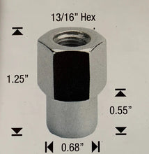 Load image into Gallery viewer, Centerline Open End Convo Pro Mag Wheel Nut 1/2&quot; UNF Thread x 0.55&quot; Shank Length