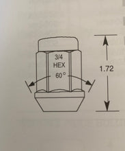 Load image into Gallery viewer, Jeep Black Acorn Bulge Wheel Nut 1/2&quot;UNF Thread x 45mm Height