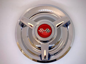 Rallye Wheel 3 Bar Spinner Hub Cap Chrome Steel 7" Inner Lip