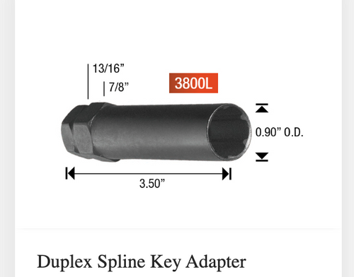 7 Spline Key For Spline Wheel nuts.