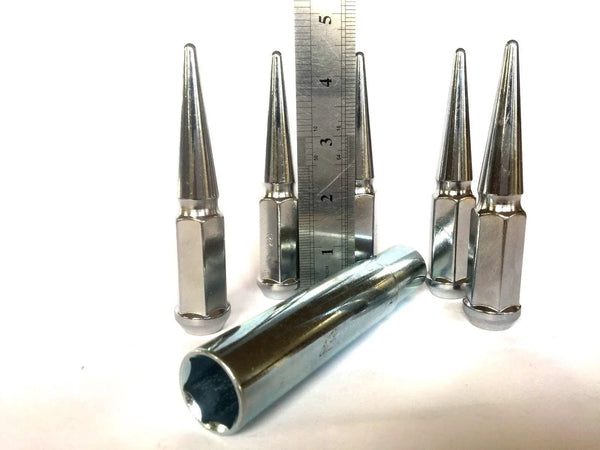 32 Ford F150 F250 F350 14mm x 2 Chrome Spike Nuts 4.4" Tall See Details Below