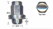 Load image into Gallery viewer, Black OEM Wheel Nut + Attached Washers 14mm x 1.5 Thread x 46mm Height