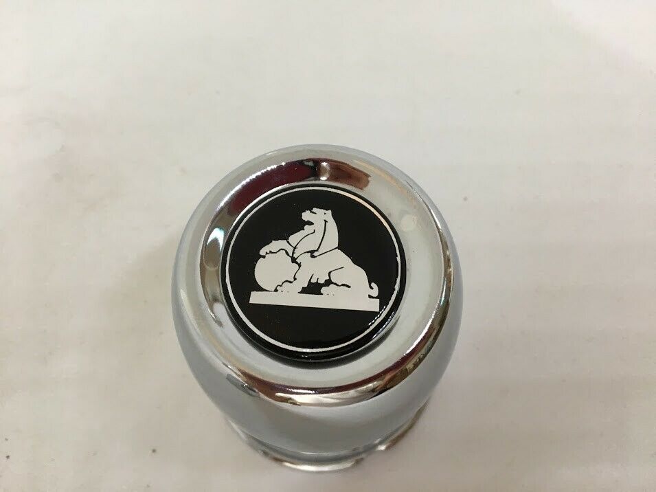 Chrome Steel Centre Cap 63mm Diam. - Black Holden Logo