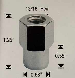 Centerline Convo Pro Open End Mag Nut 12mm x 1.5 Thread x 0.55" Shank Length