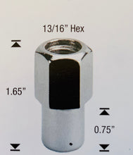 Load image into Gallery viewer, Centerline Auto Drag Open End Wheel Nut 1/2&quot; UNF Thread x 3/4&quot; Shank Length