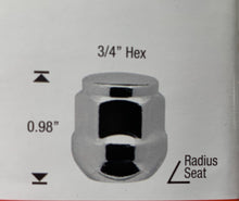 Load image into Gallery viewer, Chrome Radius Seat Wheel Nut 12mm x 1.5 x 24mm Height