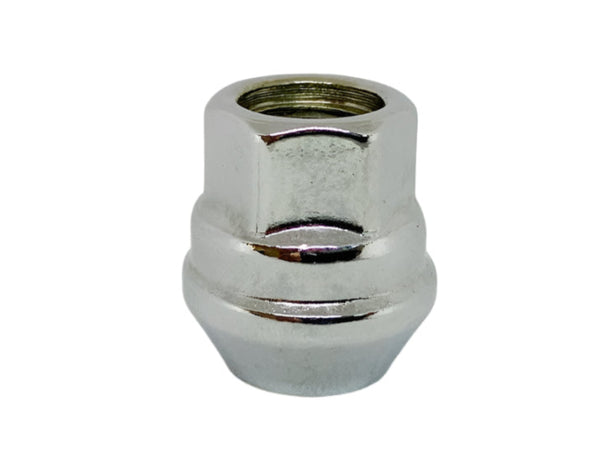 Chrome Open-End Wheel Nut 1/2" UNF Thread x 25mm Height