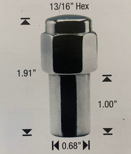 Load image into Gallery viewer, Chrome Mag Wheel Nut 1/2&quot; UNF Thread x 1.0&quot; Shank Length