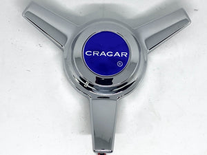 Chrome Alloy Cragar SS Wheel 3 Bar Spinner Cap + Adaptor Plates (Set of 2)