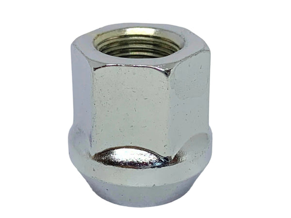 Chrome Open-End Wheel Nut 1/2" UNF Thread x 25mm Height