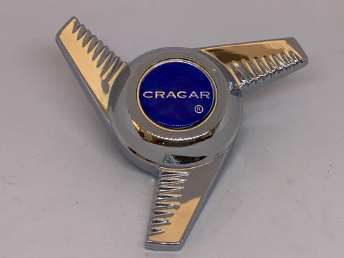 Chrome Alloy Cragar SS Wheel 3 Bar Spinner Cap + Adaptor Plates (Set of 2)
