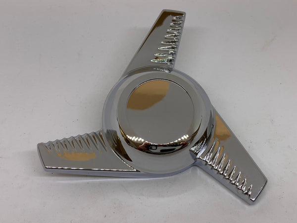 Chrome Alloy Cragar SS Wheel 3 Bar Spinner Cap + Adaptor Plates (Set of 4)