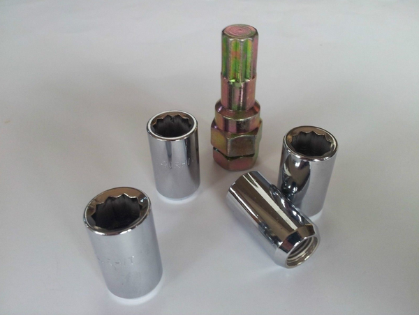 Chrome Tuner Lock Nut Set 12mm x 1.25 Thread x 32mm Height