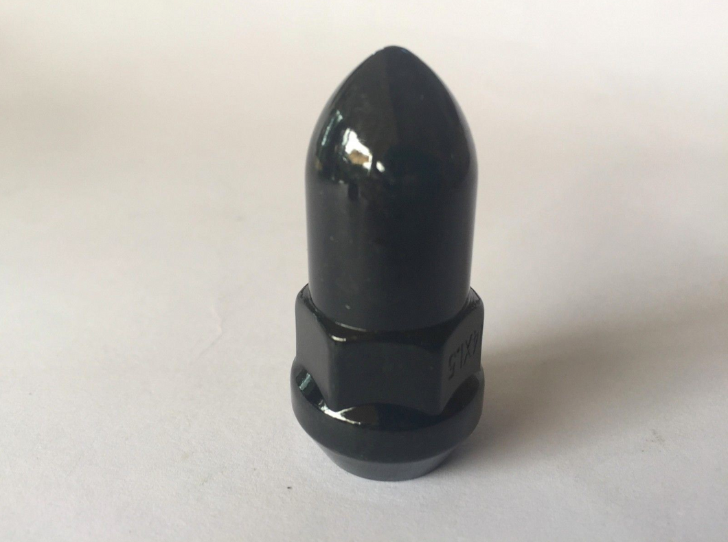 Black Bullet Wheel Nut 12mm x 1.5 Thread x 48mm Height