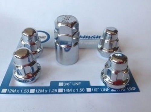 Chrome Lock Nut Taper Seat Set 7/16