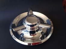 Load image into Gallery viewer, Rallye Wheel 3 Bar Spinner Hub Cap Chrome Steel 7&quot; Inner Lip