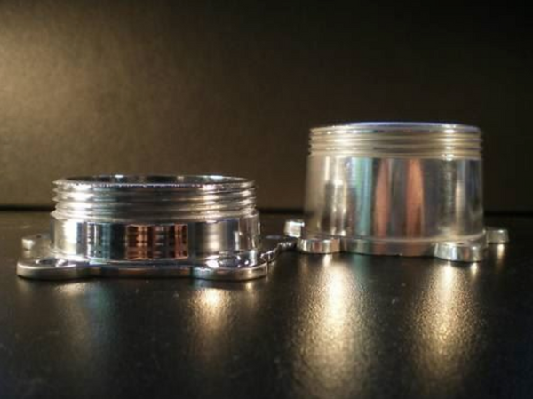 Chrome Alloy 3-Bar Wheel Spinner Knock-Off Set - Short Base AR TT II