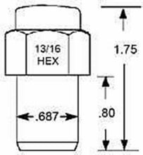 Load image into Gallery viewer, Uni Lug Mag Wheel Nut 12mm x 1.5 Thread x 0.8&quot; Shank Length