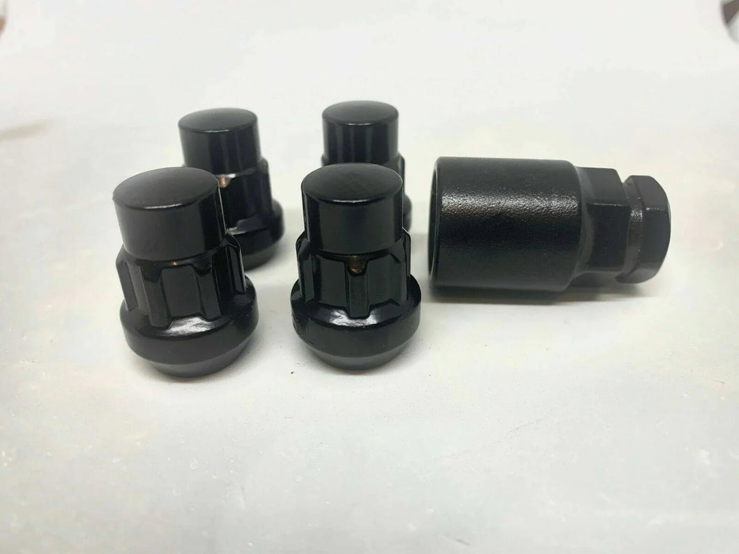 Black Lock Nut Taper Seat Set 12mm x 1.25 Thread x 30mm Height