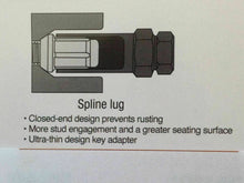 Load image into Gallery viewer, Black Spline Lock Tuner Wheel Nuts 1/2&quot; UNF Thread x 35mm Height